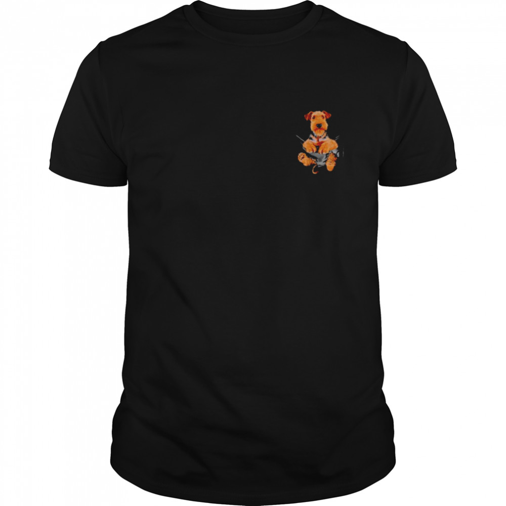 Airedale Terrier in the pocket shirt Classic Men's T-shirt