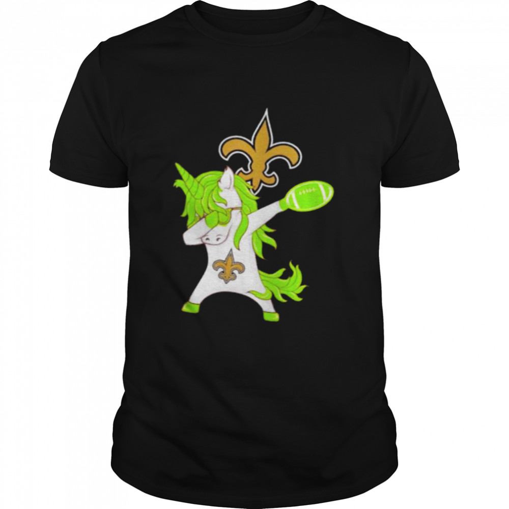 New Orleans Saints unicorn dabbing St Patrick’s day shirt Classic Men's T-shirt