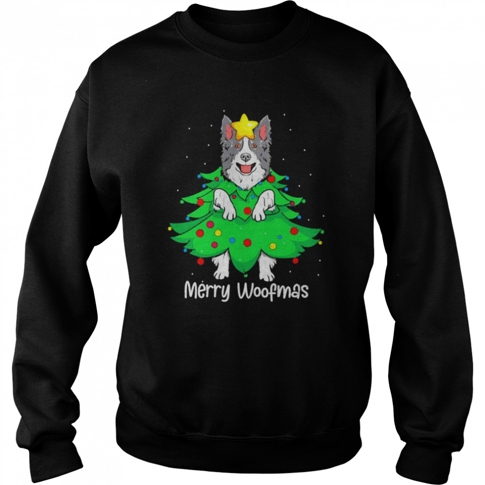 Border Collie Christmas Tree Dog Mom Dad  Unisex Sweatshirt