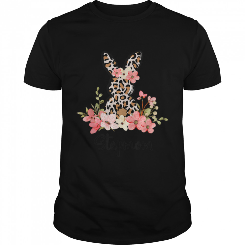 Cute Leopard Easter Bunny Rabbit Happy Easter Stepmom Bunny T-Shirt B09TPDLT27