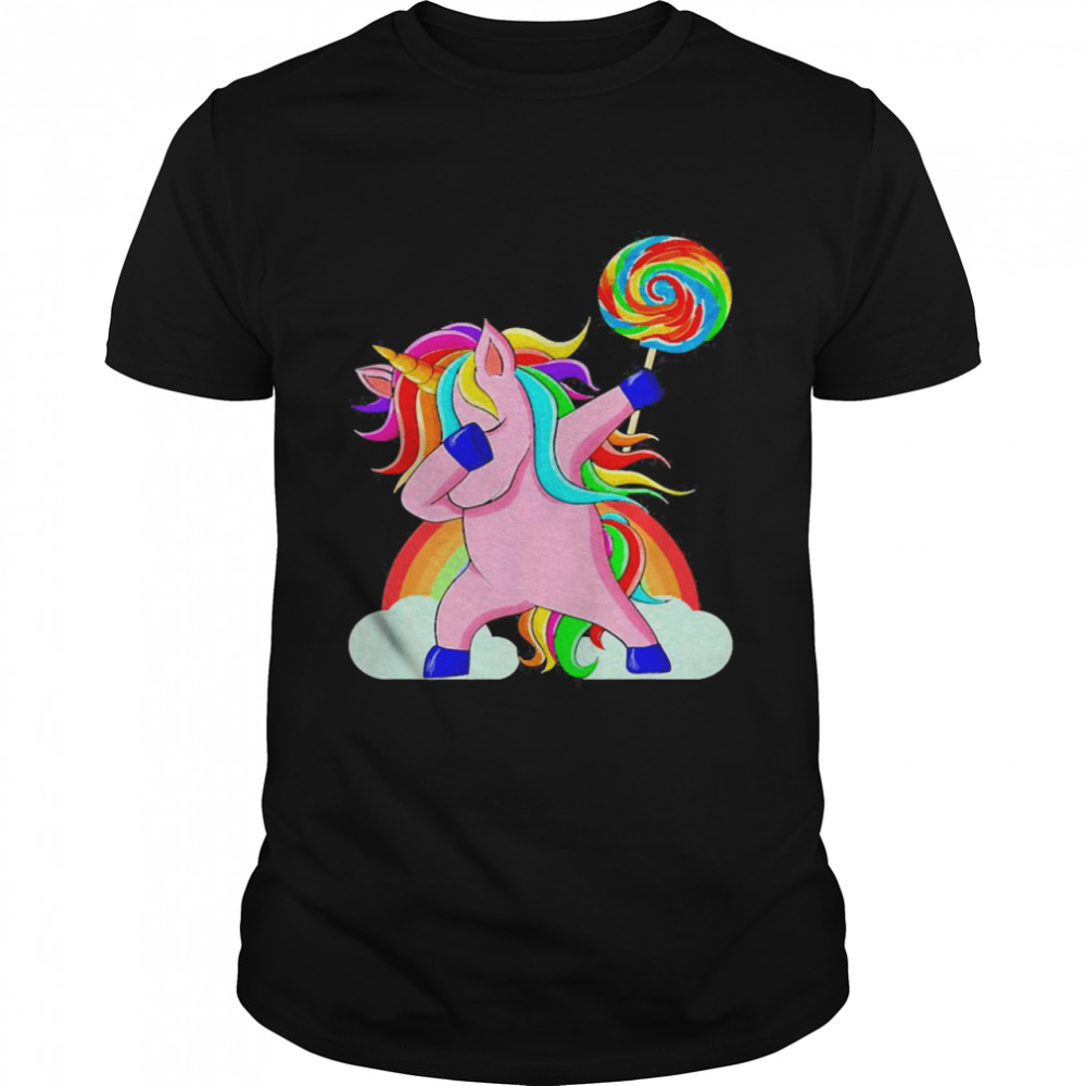 Dabbing Unicorn Rainbow Shirt