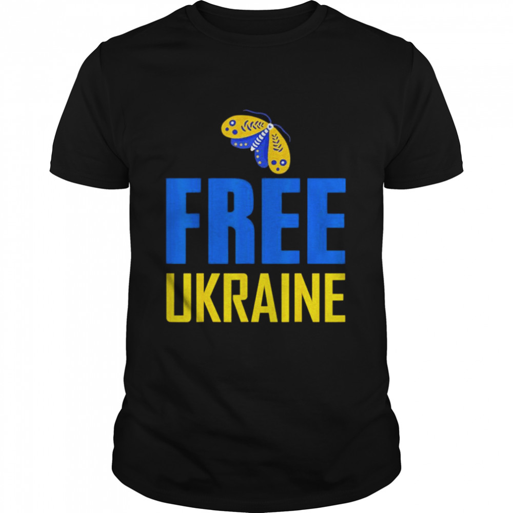 Ukraine I Stand With Ukraine Flag Free butterfly shirt Classic Men's T-shirt
