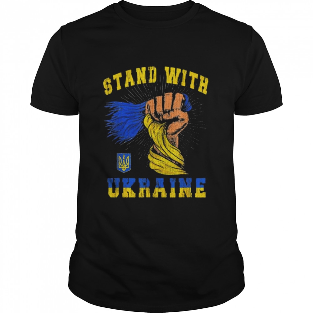 Stand With Ukraine Hand Flag T- Classic Men's T-shirt