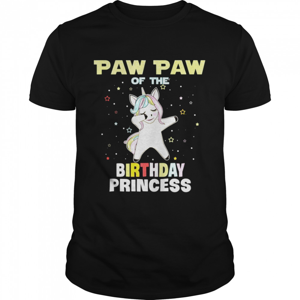 Paw Paw Of The Birthday Unicorn Princess Shirt