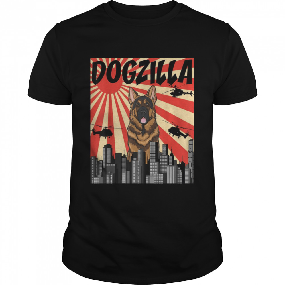 Retro Dogzilla Japanese German Shepherd Dog  Classic Men's T-shirt