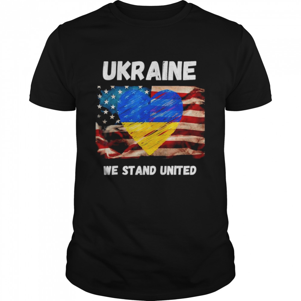 Ukraine We Stand United American Friendship Flag Roots Love Ukraine shirt Classic Men's T-shirt