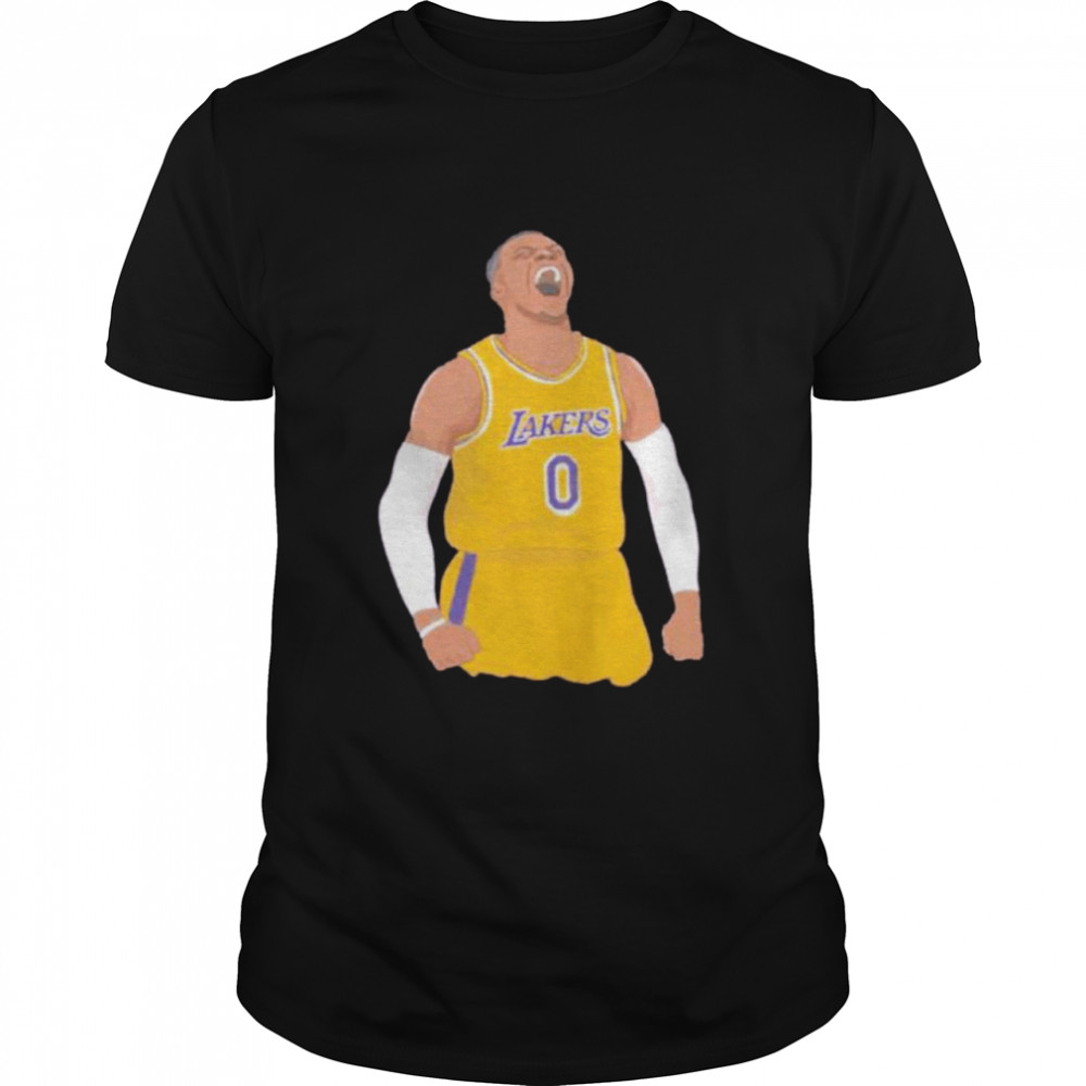 Lakers Russell Westbrook baskeball scream shirt
