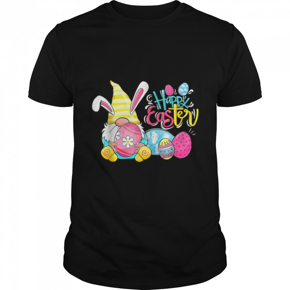 Bunny Gnome Rabbit Eggs Hunting Happy Easter Day Funny T-Shirt B09VP2CKGM
