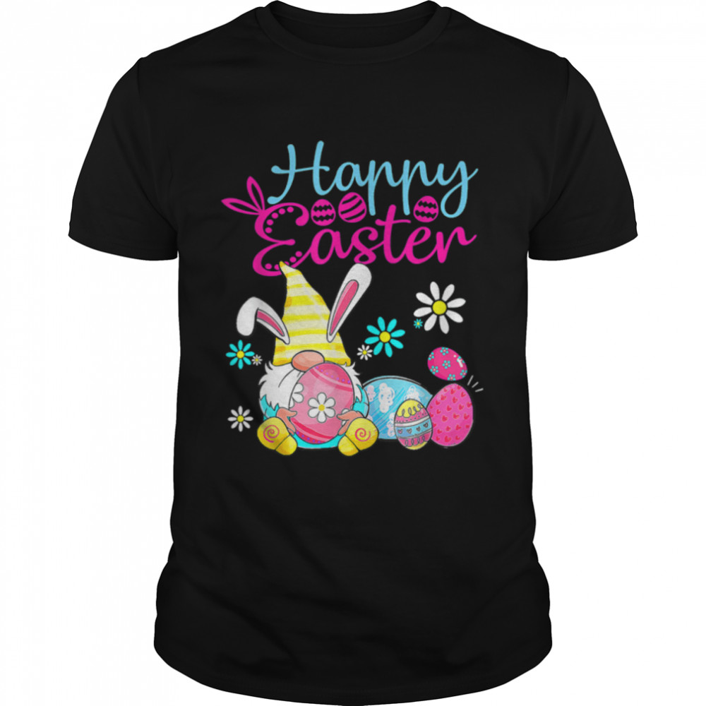 Bunny Gnome Rabbit Eggs Hunting Happy Easter Day T- B09VP254CS Classic Men's T-shirt