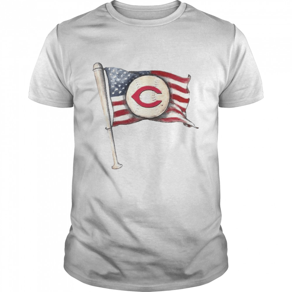 Cincinnati Reds baseball American flag shirt