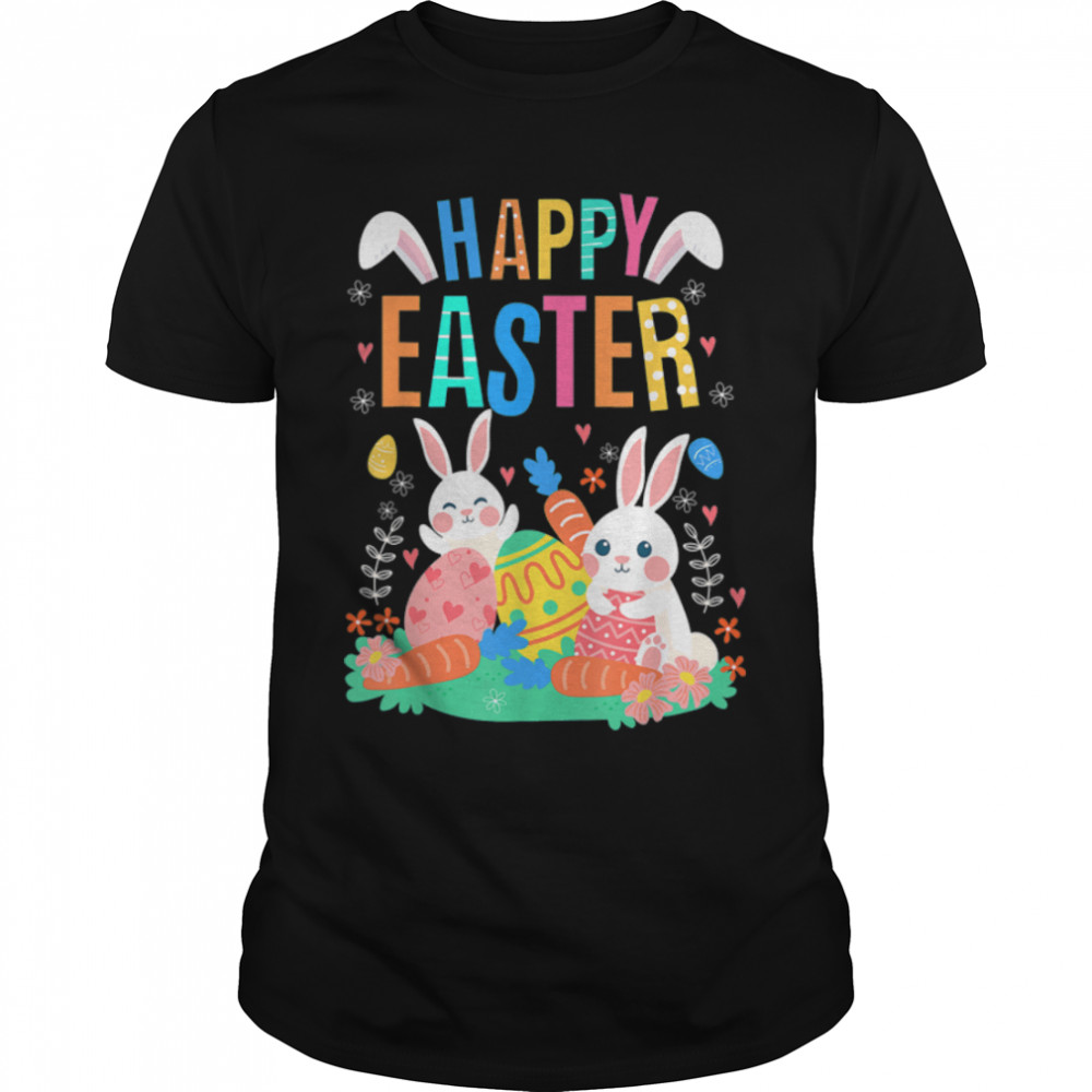 Happy Easter Day Cute Bunny With Eggs Easter T- B09VNWNM2L Classic Men's T-shirt