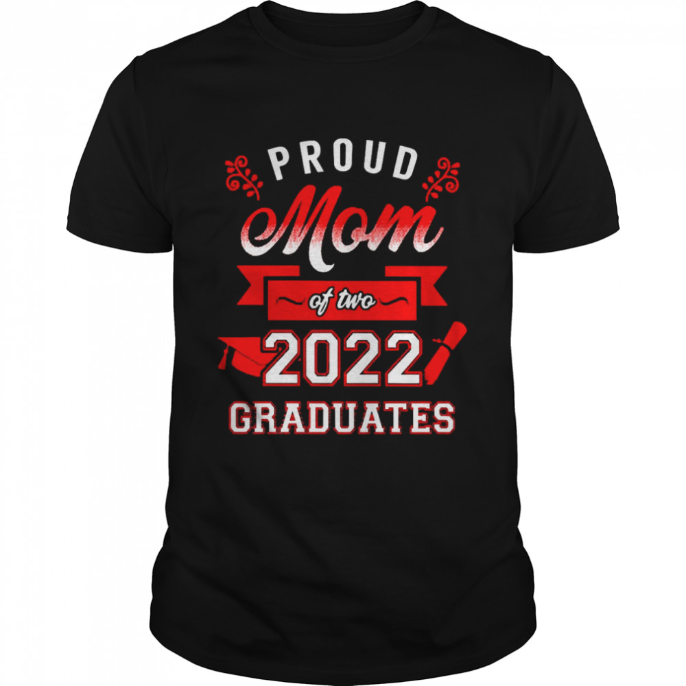 Proud Mom Of Two 2022 Graduates Red  Classic Men's T-shirt
