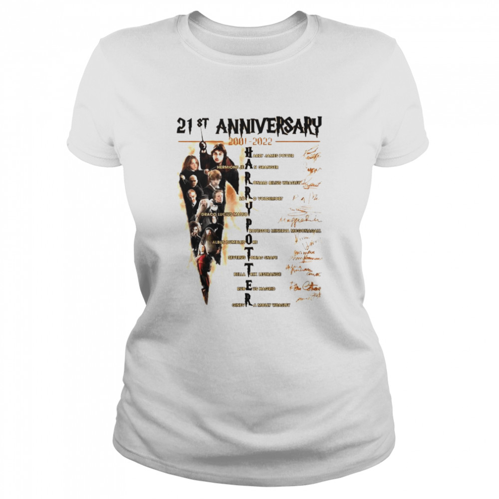 21st anniversary 2001 2022 Harry Potter signatures hot movie shirt Classic Women's T-shirt
