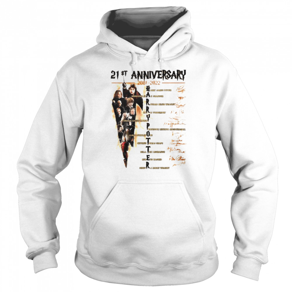21st anniversary 2001 2022 Harry Potter signatures hot movie shirt Unisex Hoodie