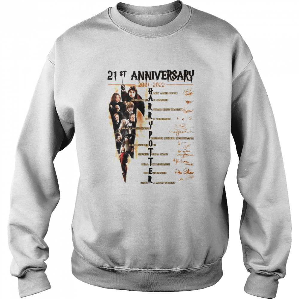 21st anniversary 2001 2022 Harry Potter signatures hot movie shirt Unisex Sweatshirt