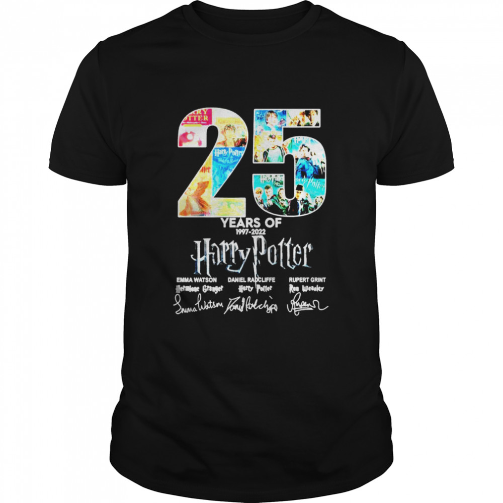 25 years of 1997 2022 Harry Potter hot movie signatures shirt
