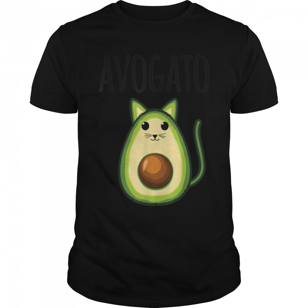 Avogato Women Funny Avocado Cat Vegetarian Vegan T- B09W918DTG Classic Men's T-shirt