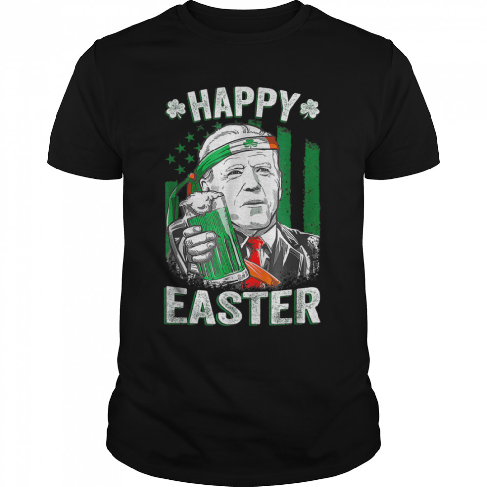 Funny Leprechaun Biden Happy Easter Confused St Patricks Day T- B09W8ZC9L5 Classic Men's T-shirt