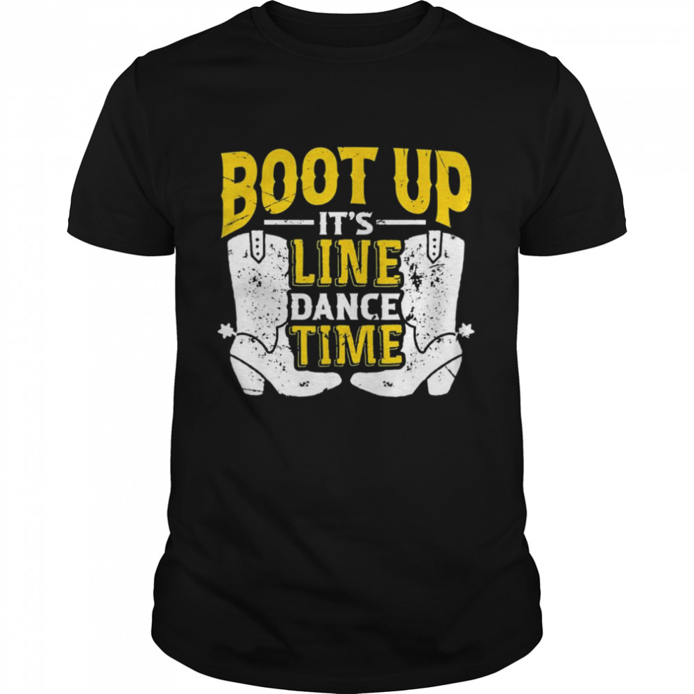 Line Dance Time Cowboy Boots Country Western Music Linedance shirt Classic Men's T-shirt