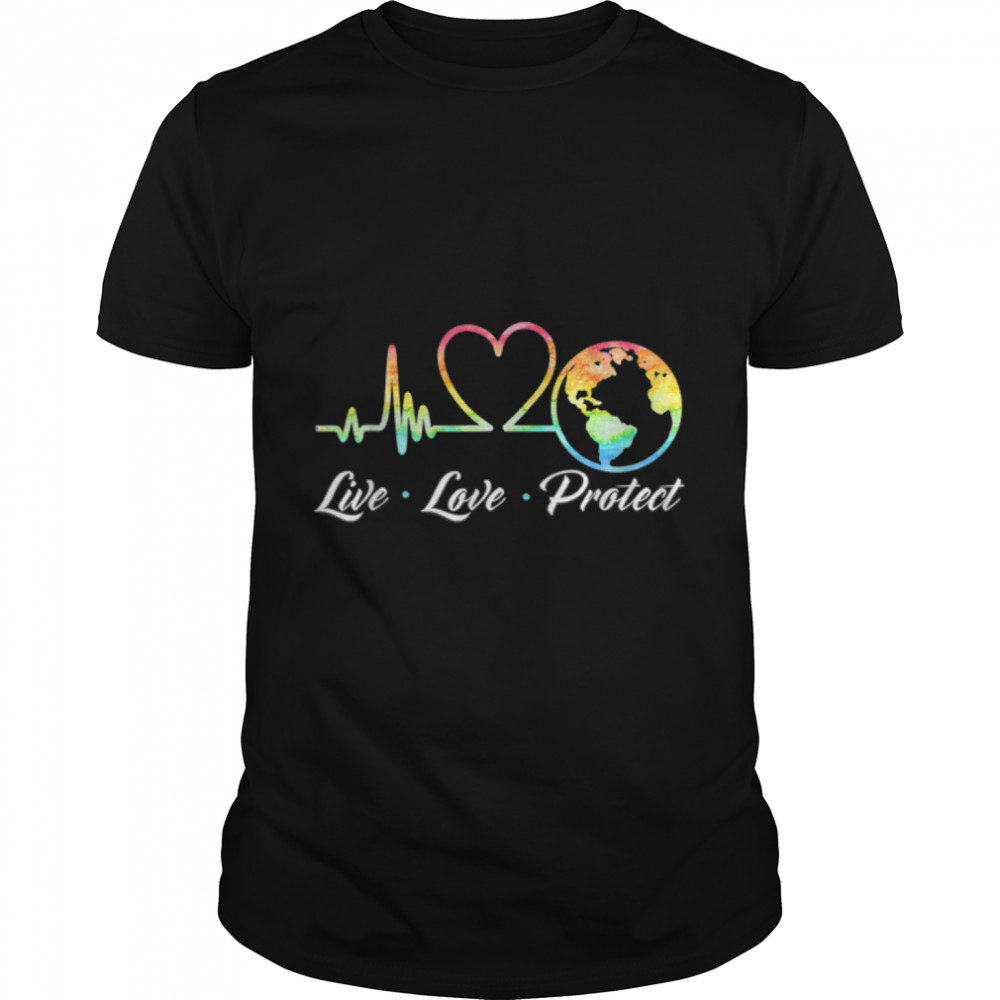 Live Love Protect Gradient Earth Day 2022 T  T- B09W8QCQT7 Classic Men's T-shirt