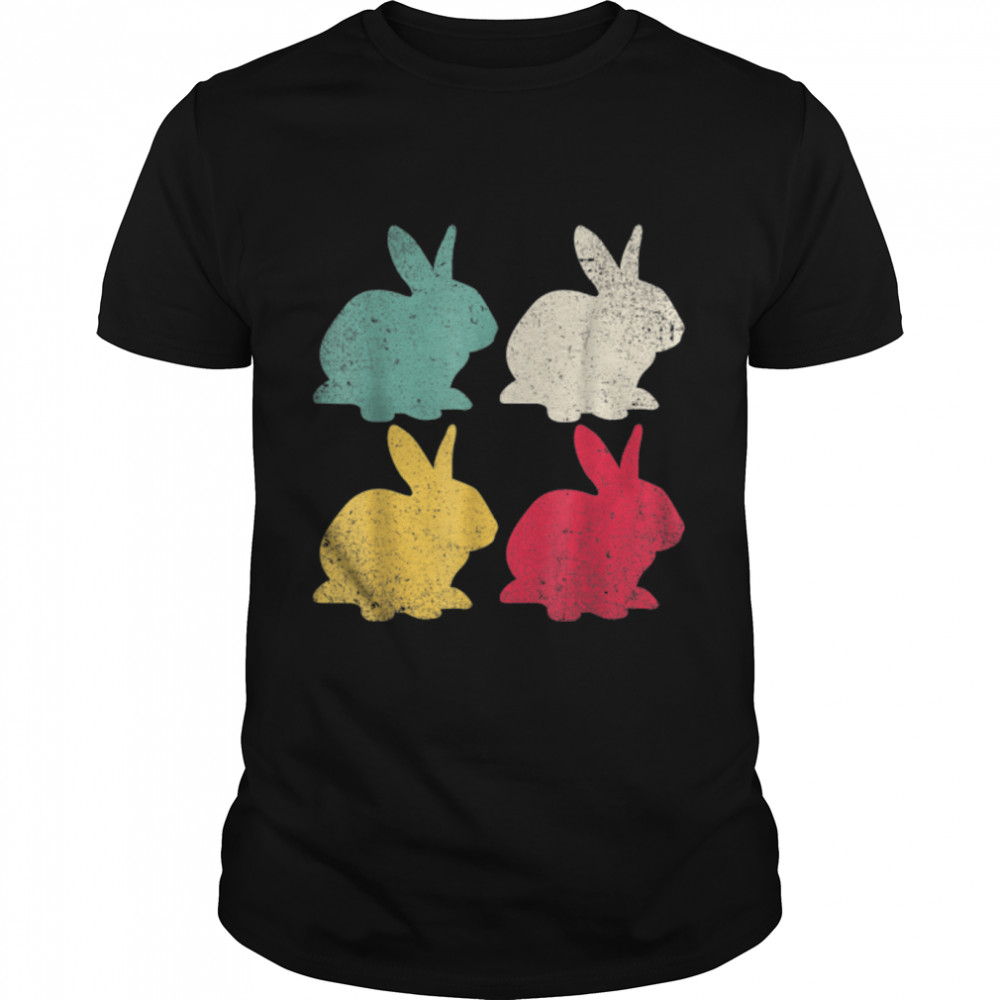 Retro Easter Bunny Rabbit Vintage Men Dad Kids Women T- B09VWP9G2J Classic Men's T-shirt