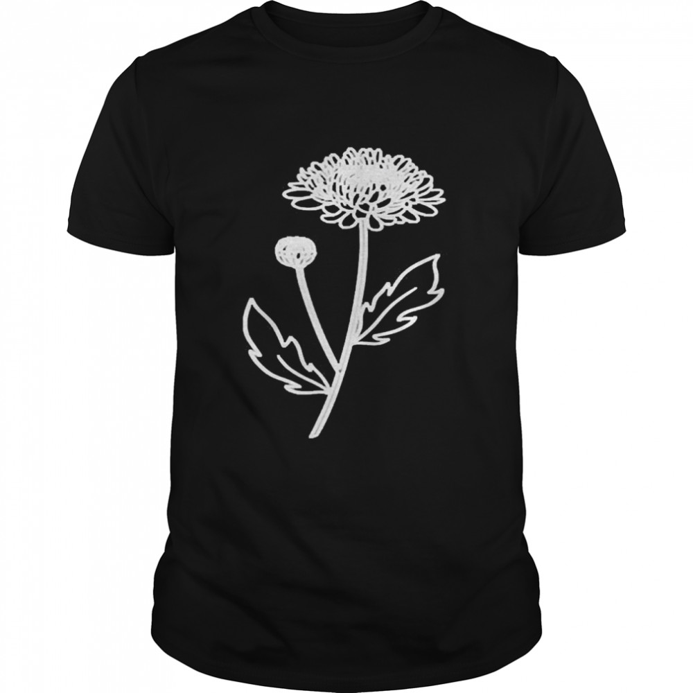 Chrysanthemum November Birth Flower Art Floral Minimalist  Classic Men's T-shirt