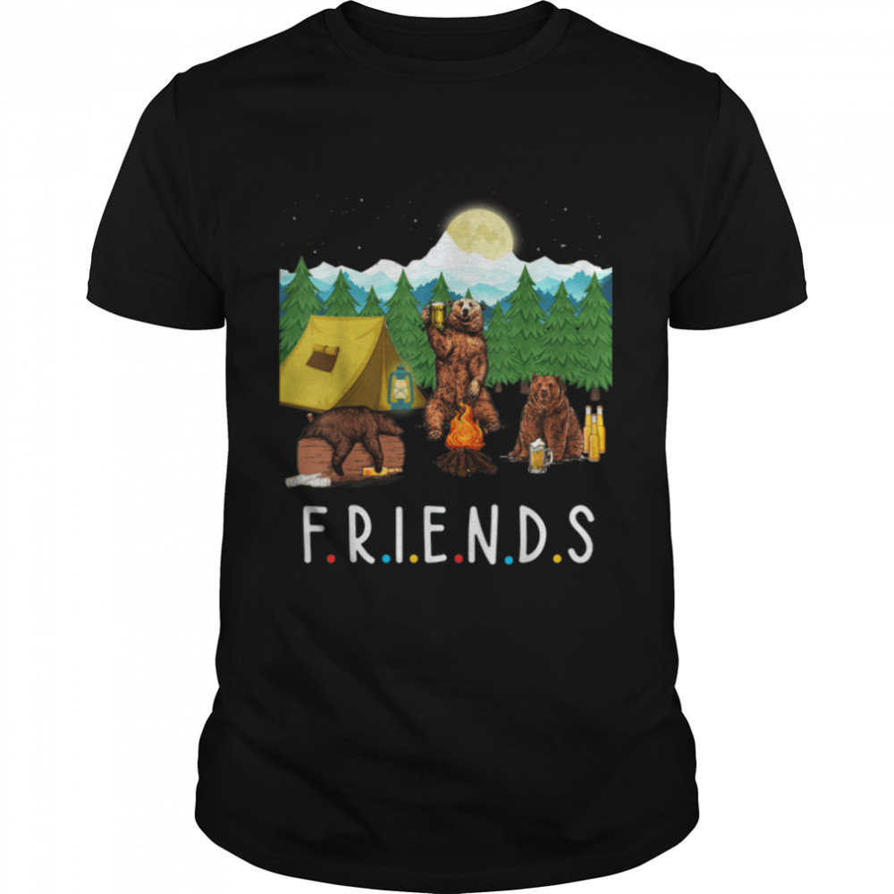 Friends Bear Drink With Best Friends Go Camping With Bonfire T-Shirt B09WCYB1PB