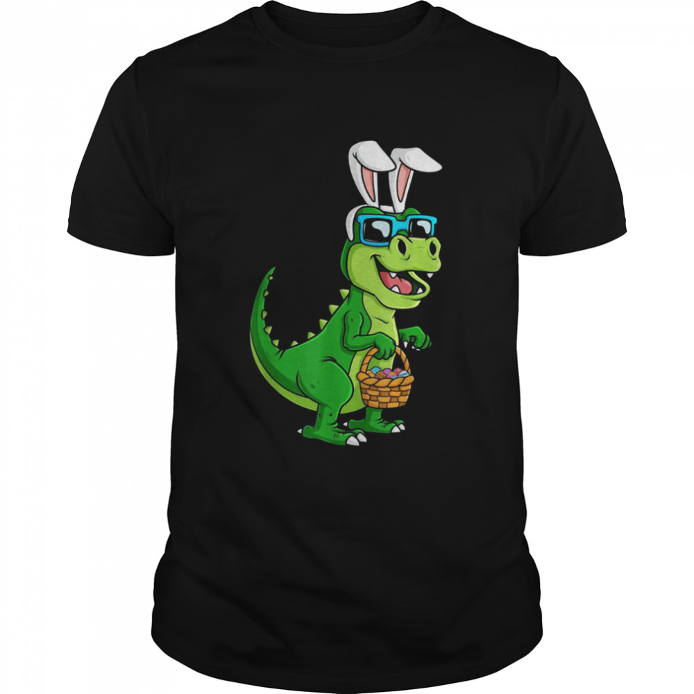 T Rex Easter Bunny With Eggs Basket Dinosaur Boys  Classic Men's T-shirt