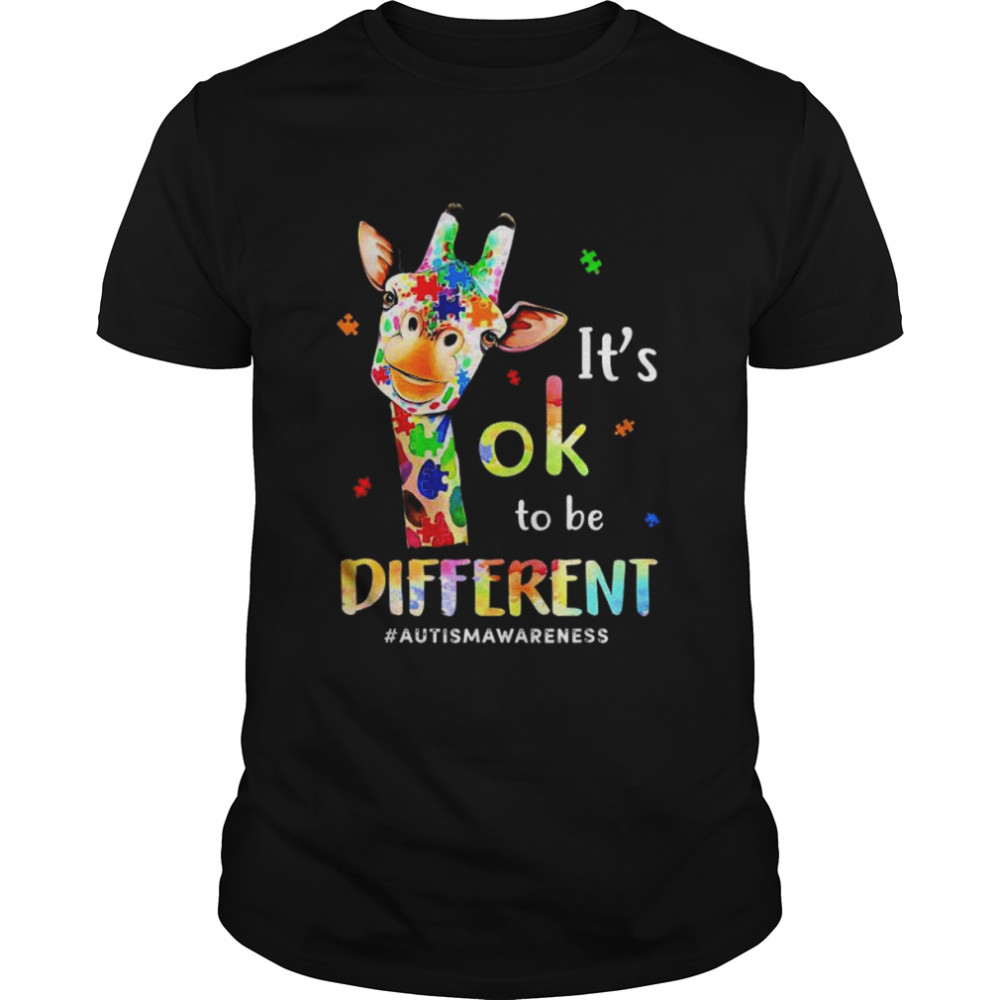 Autism Awareness Cute Giraffe Animal It’s Ok To Be Different T- Classic Men's T-shirt