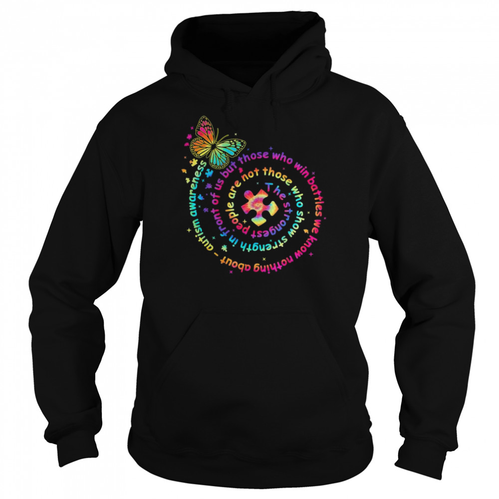 Autism Awareness Tie Dye Puzzle Butterfly  Unisex Hoodie