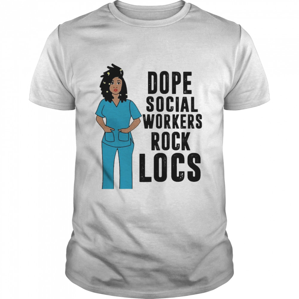 black Nurse Dope Social Worker Rock Locs  Classic Men's T-shirt