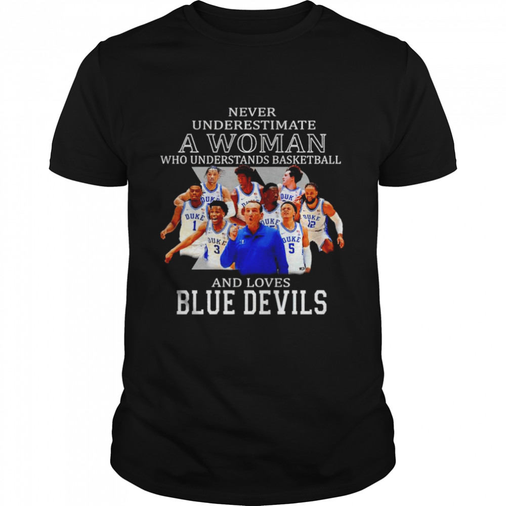 Never underestimate a woman who understands basketball and loves Blue Devils shirt Classic Men's T-shirt