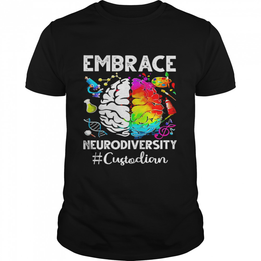Autism Awareness Embrace Neurodiversity Custodian  Classic Men's T-shirt
