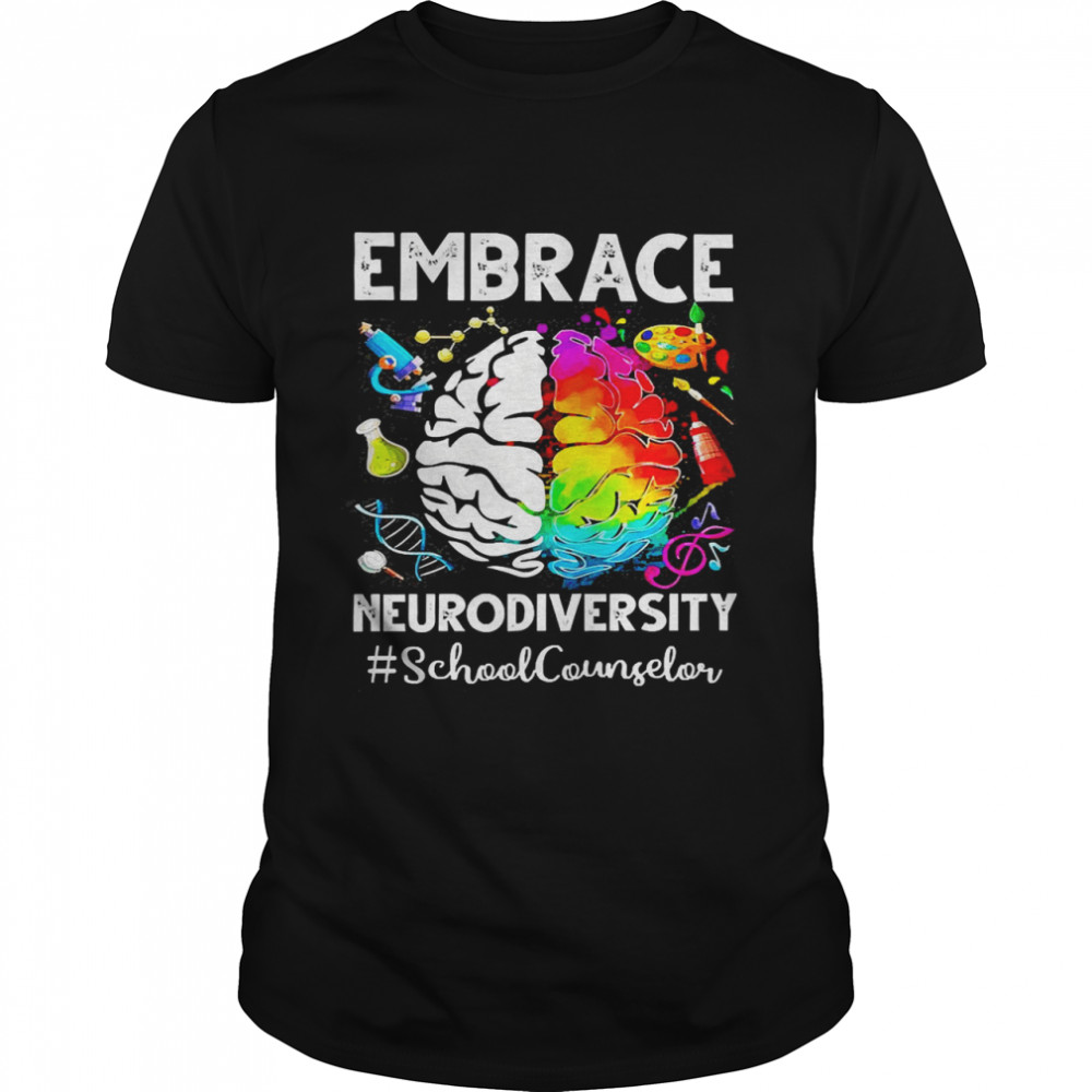 Autism Awareness Embrace Neurodiversity School Counselor  Classic Men's T-shirt