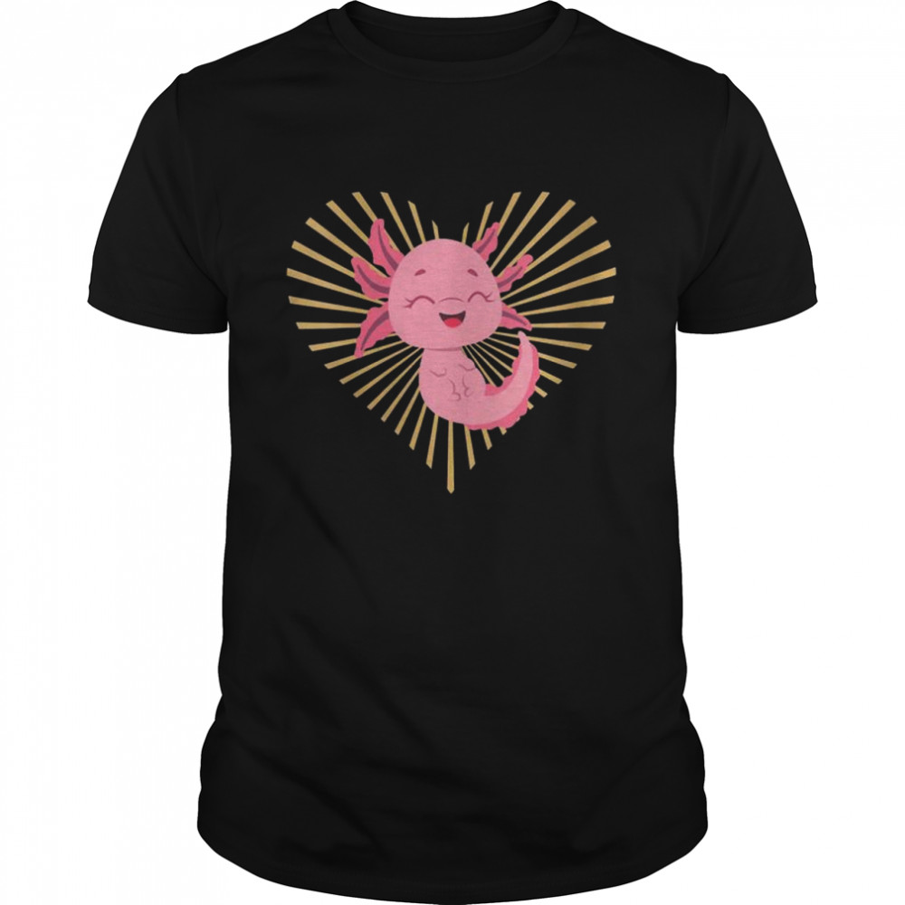 Womens Axolotl Heart Axolotl Amphibian Fish  Classic Men's T-shirt