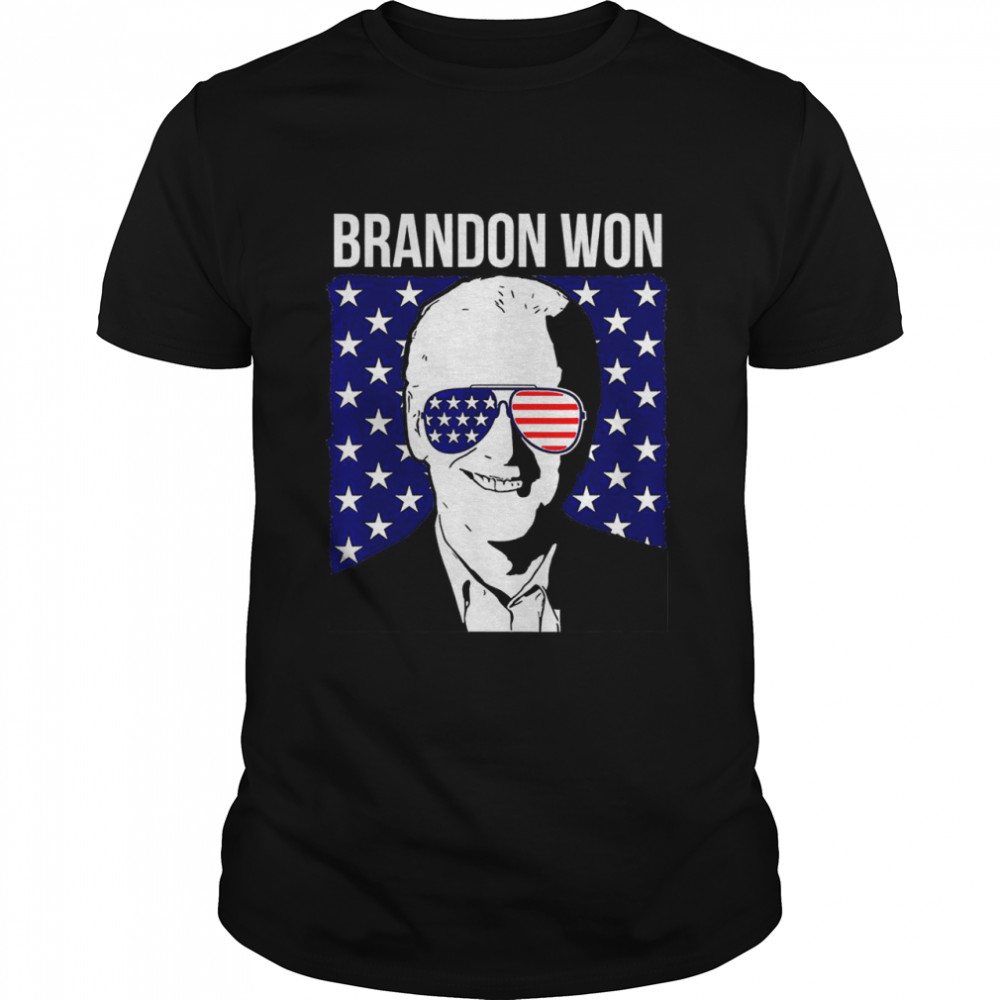 Brandon Won Pro Biden Usa Flag Sunglasses T- Classic Men's T-shirt