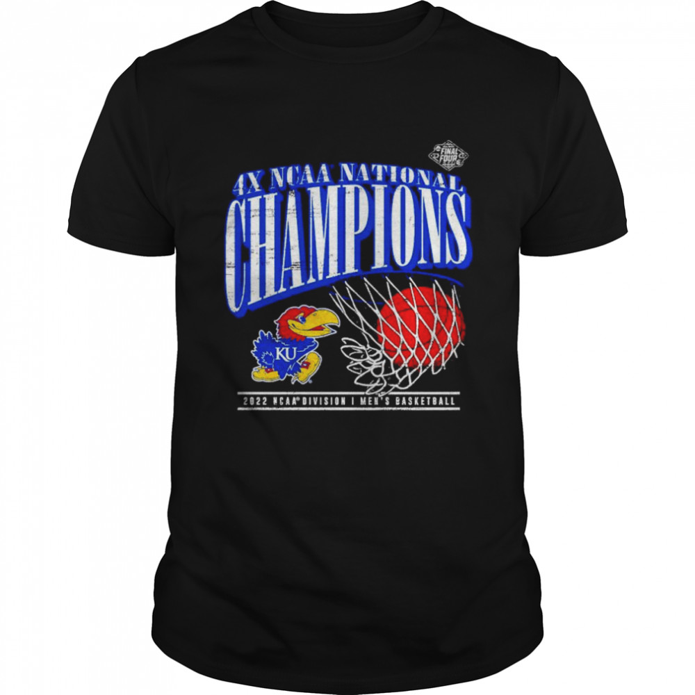 Kansas Jayhawks 2022 4X NCAA Division I Men’s Basketball National Champions T-shirt Classic Men's T-shirt