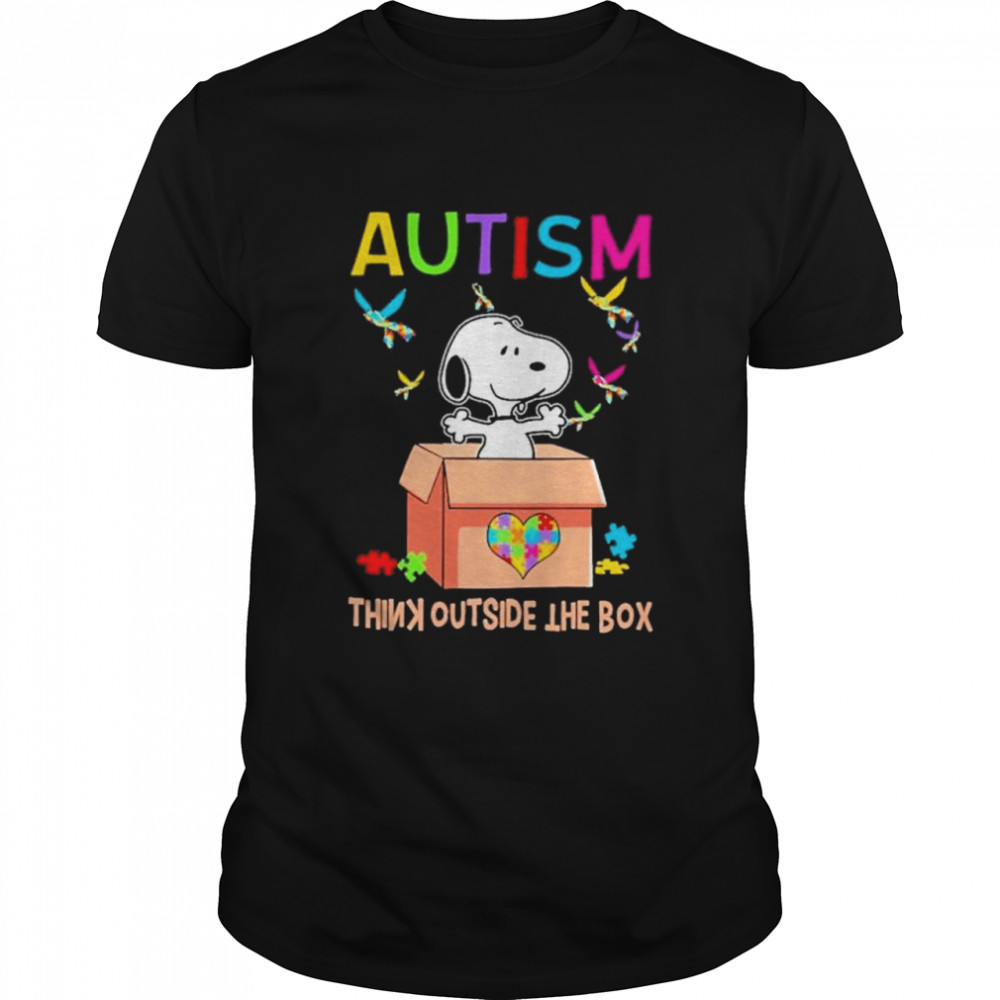 Snoopy autism think outside the box shirt