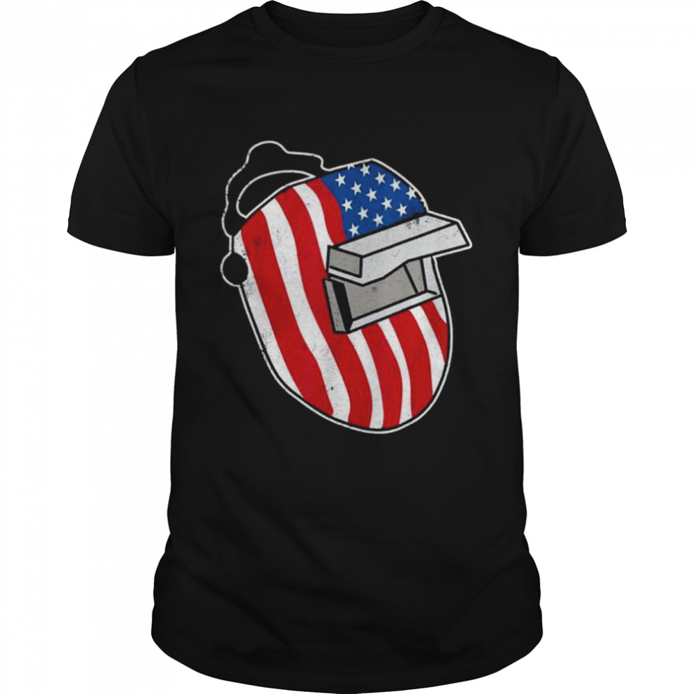 Welding mask American flag vintage patriotic welder shirt
