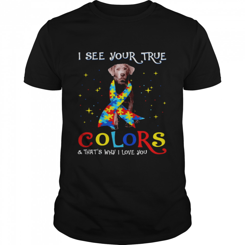 Autism Silver Labrador Dog I See Your True Colors And That’s Why I Love You  Classic Men's T-shirt