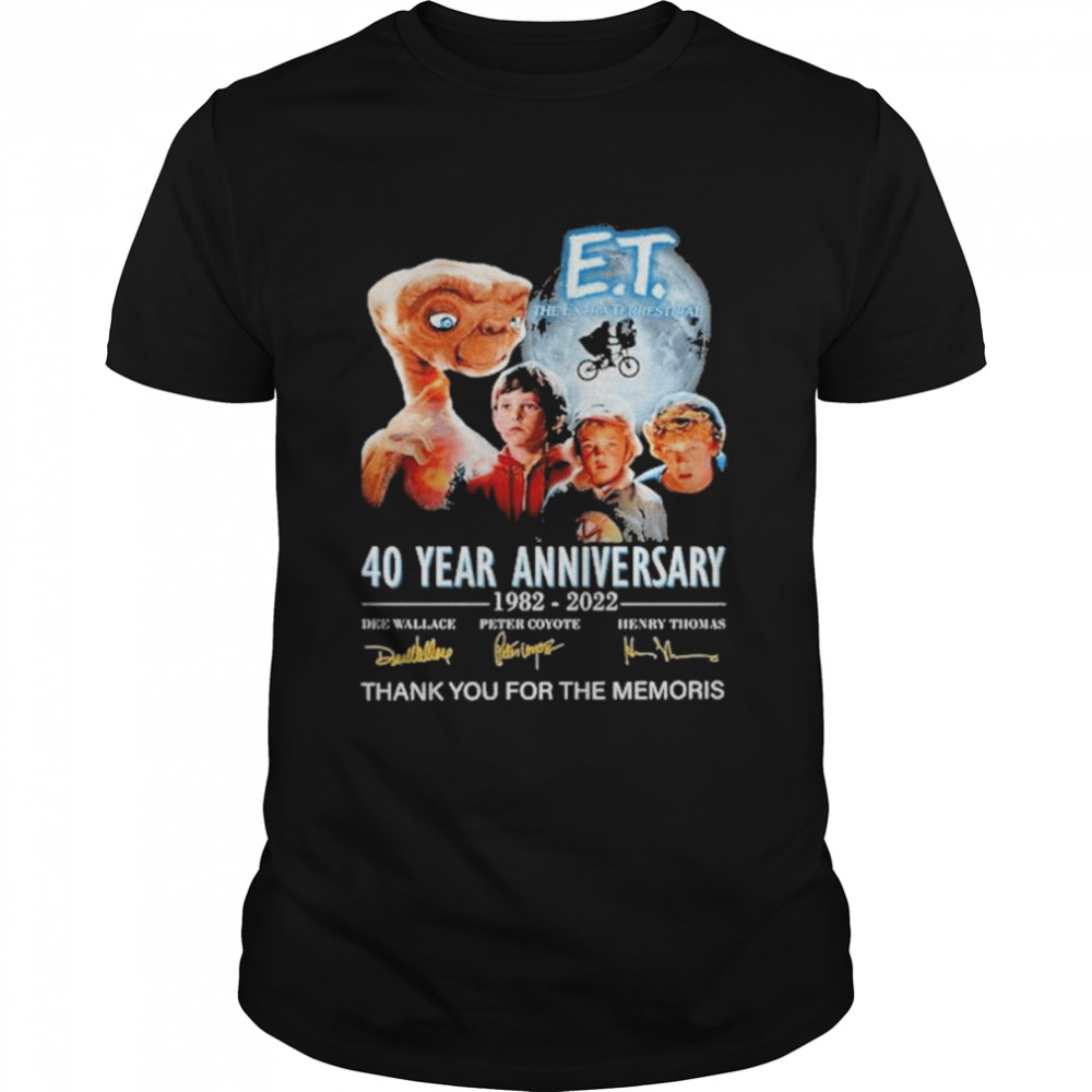 Et The Extraterrestrial 40 Years Anniversary 1982-2022 Signatures Thank You For The Memories Shirt