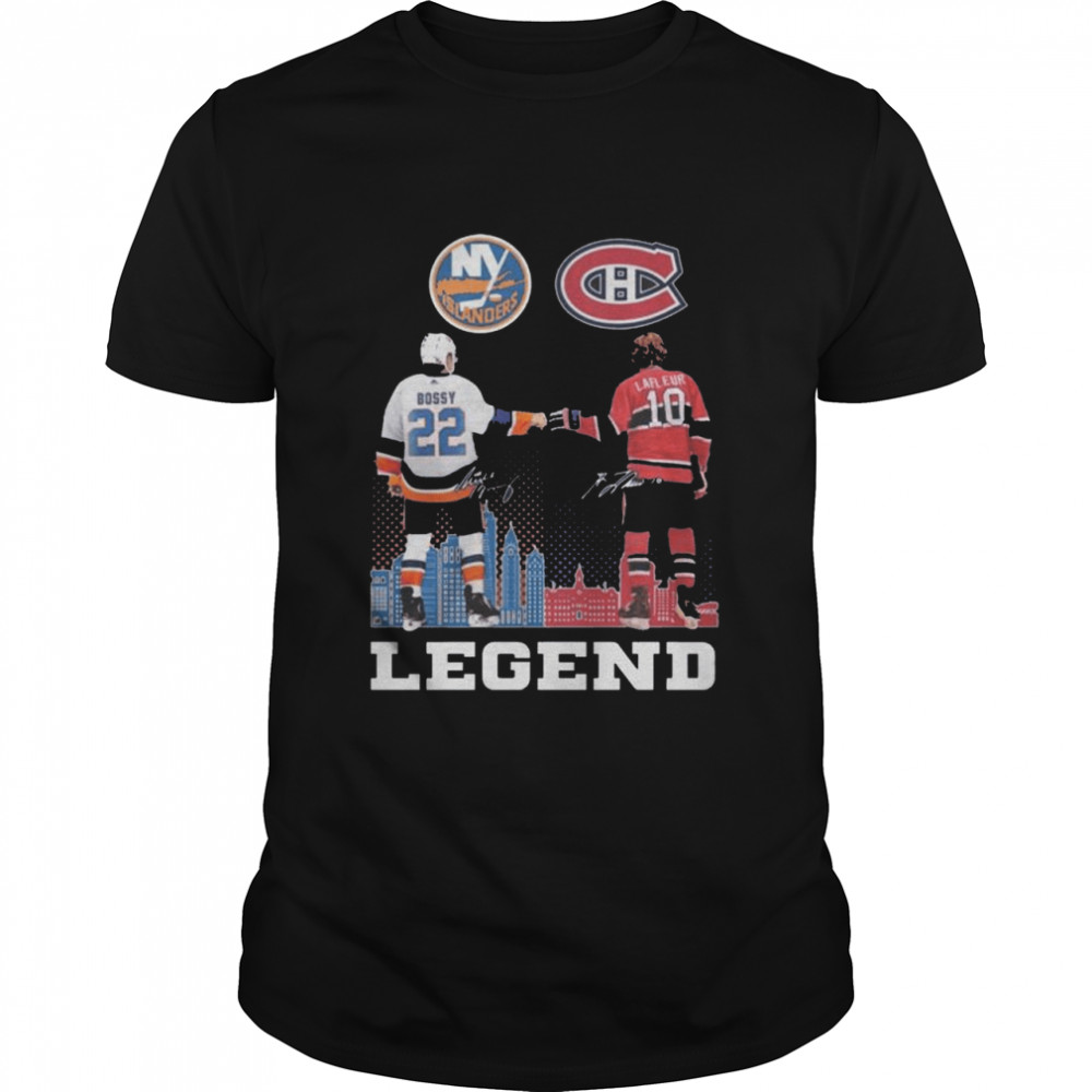 New York Islanders Bossy and Montreal Canadiens Lafleur legend signatures shirt Classic Men's T-shirt