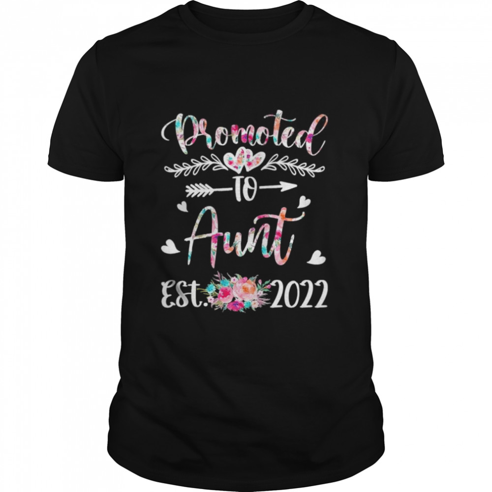 Promoted to aunt est 2022 flower shirt Classic Men's T-shirt