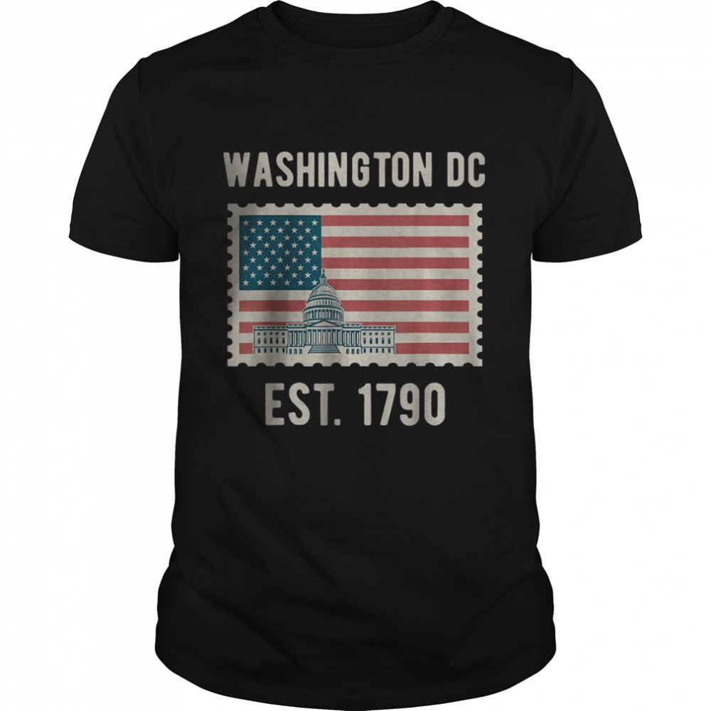 Washington DC Est 1790 USA Flag Love Capitol Hill Souvenir Travel T- Classic Men's T-shirt