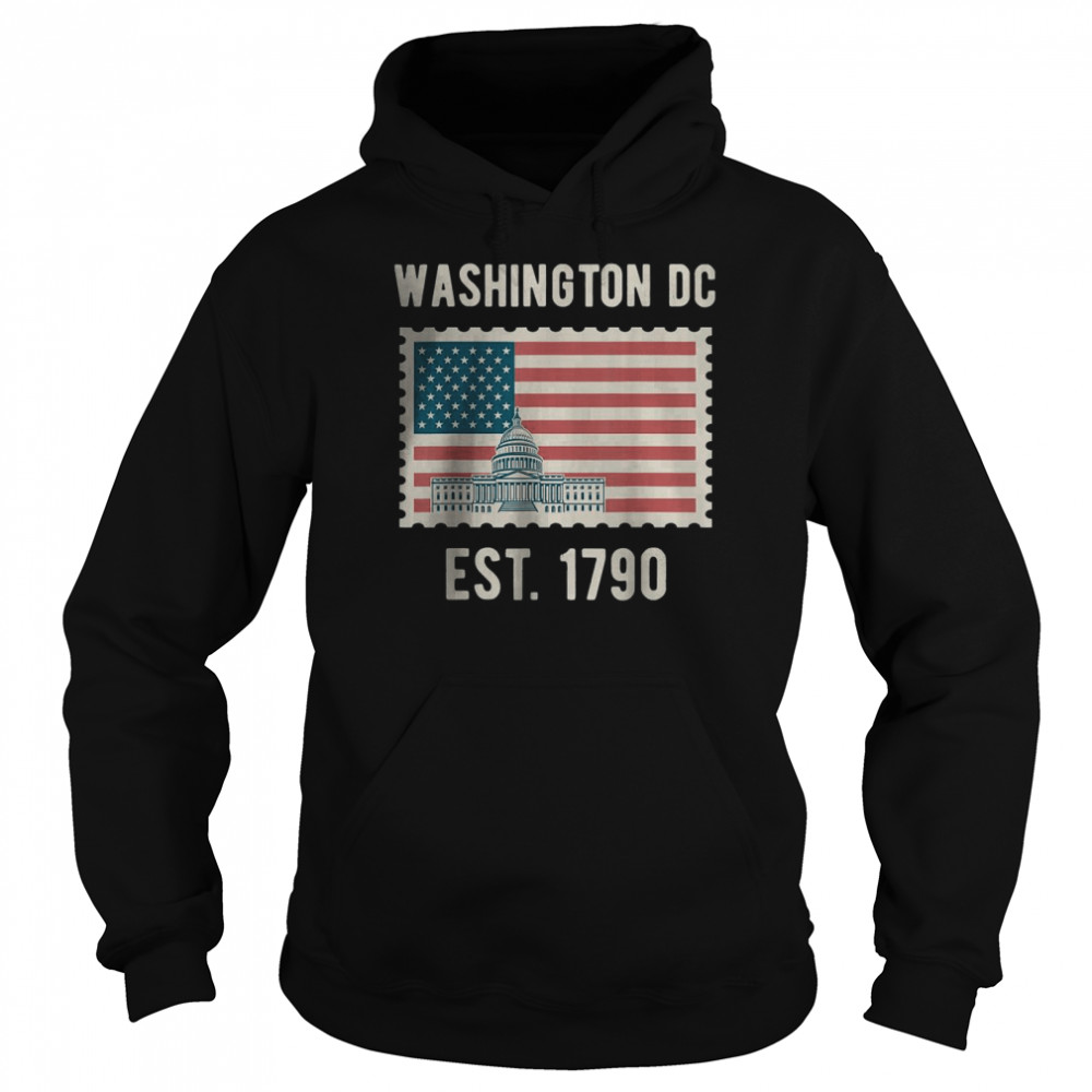 Washington DC Est 1790 USA Flag Love Capitol Hill Souvenir Travel T- Unisex Hoodie
