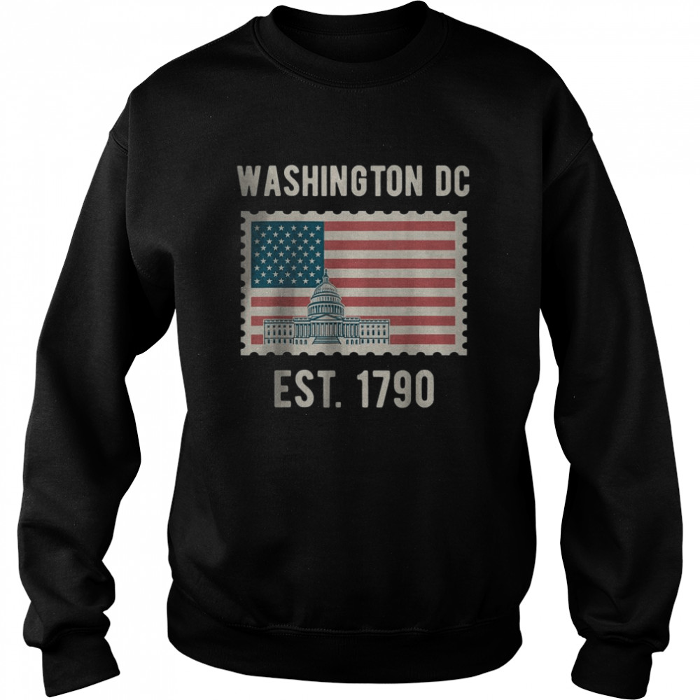 Washington DC Est 1790 USA Flag Love Capitol Hill Souvenir Travel T- Unisex Sweatshirt