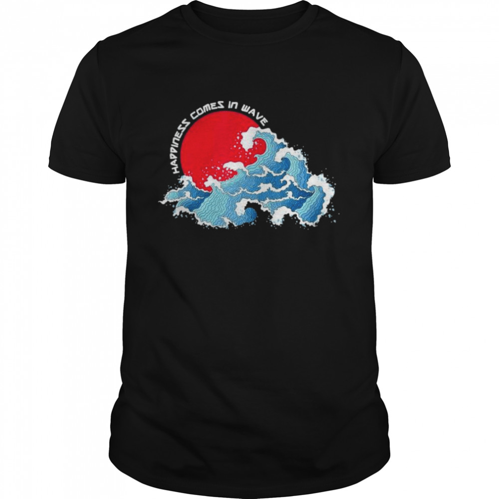 The japanese great wave happiness comes in wave surfing shirt Classic Men's T-shirt