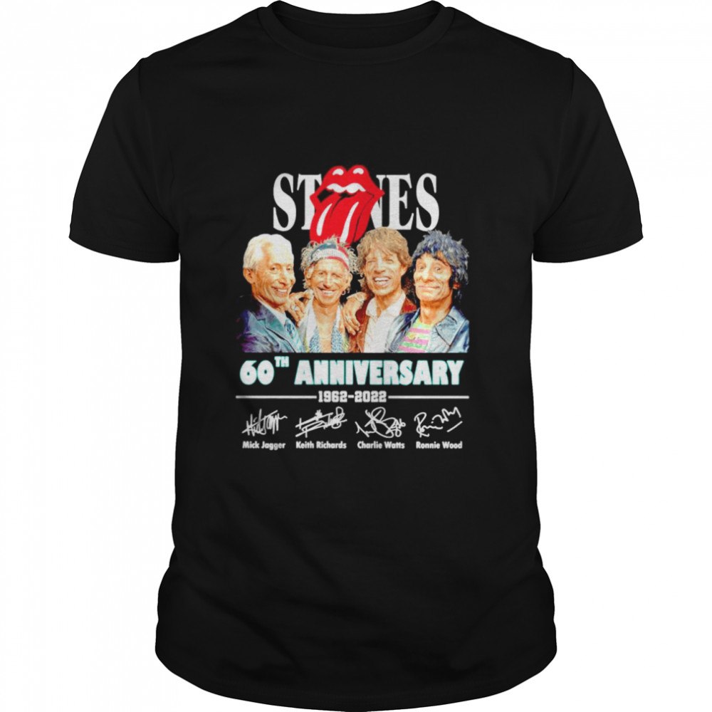 The Rolling Stones 60th Anniversary 1962 2022 signatures shirt