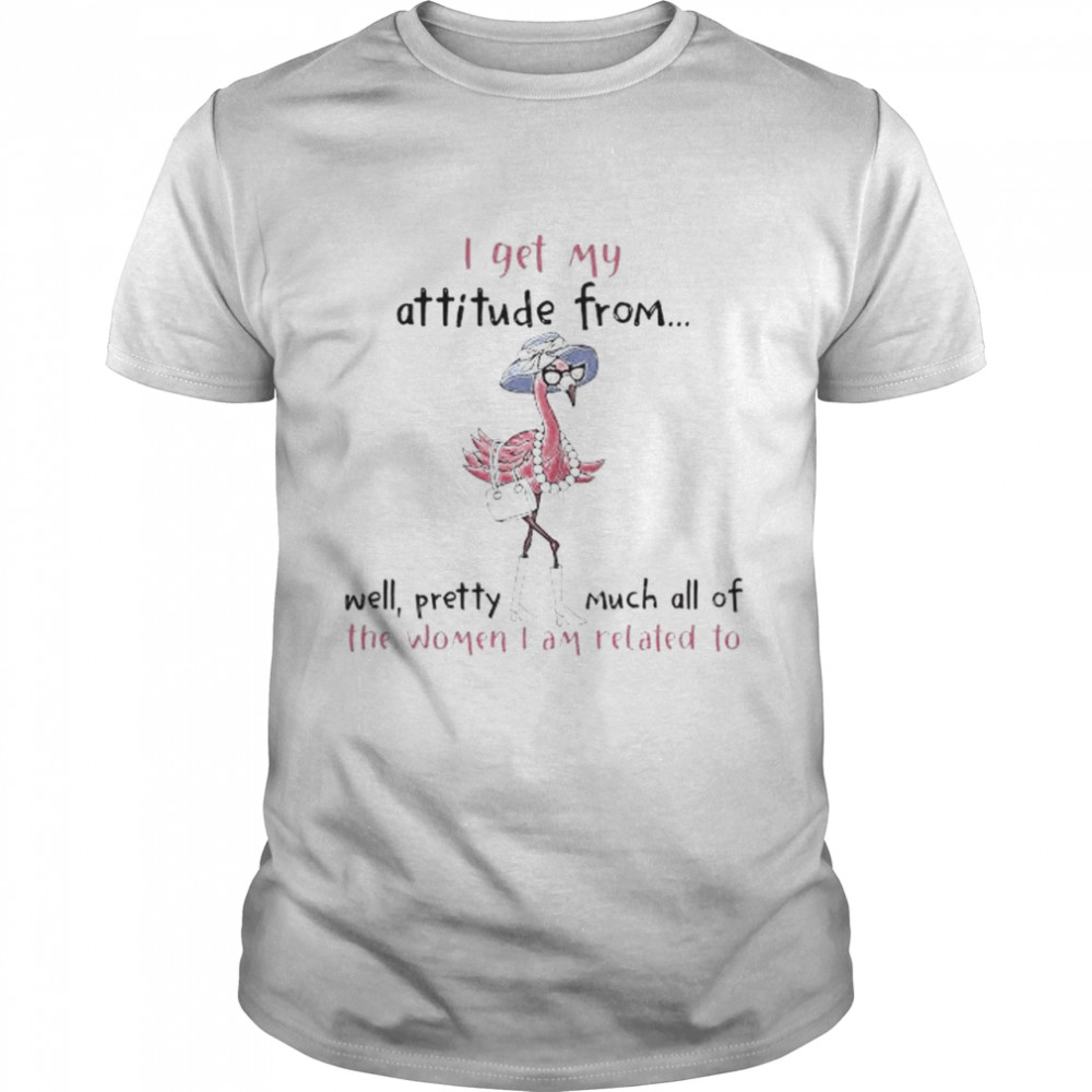 Flamingo I get my attitude from well pretty much all of the woman I am related to shirt