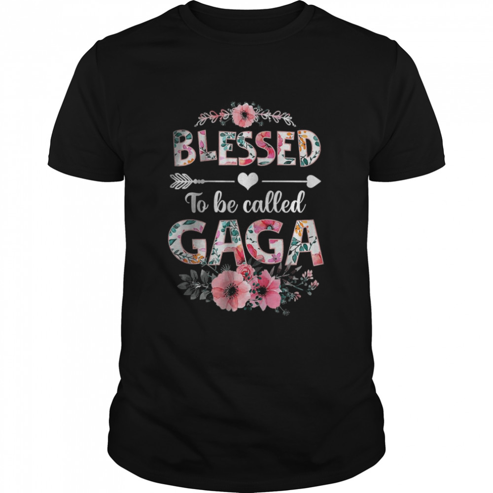 Blessed To Be Called Gaga Faith Flowers Family Mother’s Day  Classic Men's T-shirt